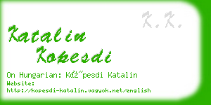 katalin kopesdi business card